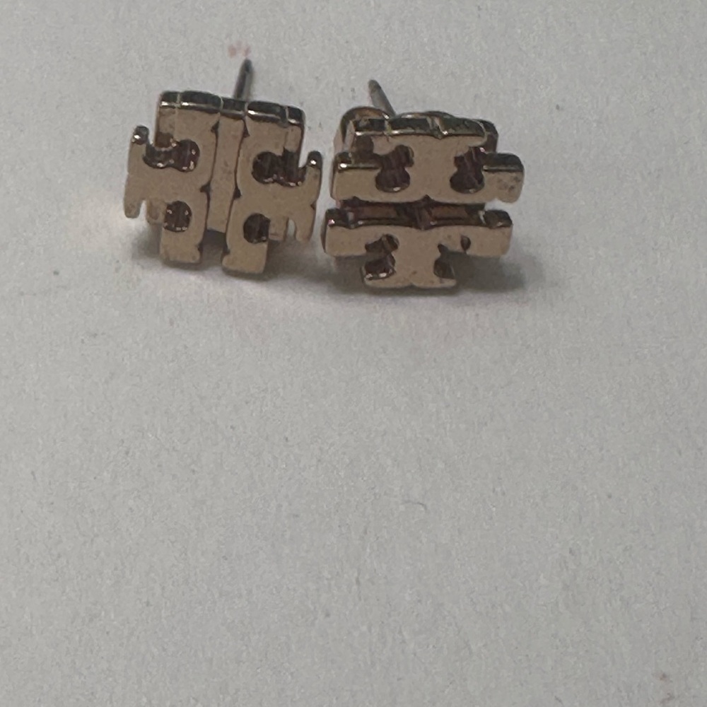 Tory Burch Gold Logo Stud Earrings
